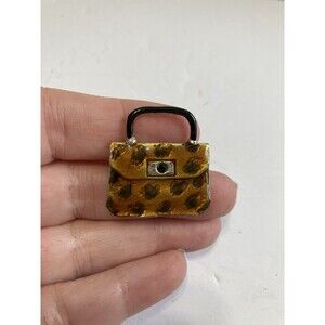 Leopard Print Purse Lapel Pin 1”